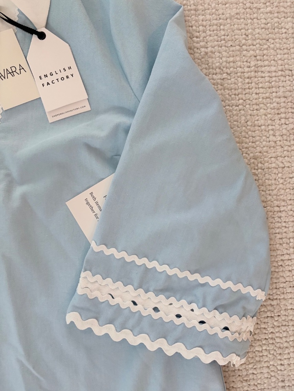 English Factory Blue Ric Rac Dress (M) NWT - Picture 7 of 14